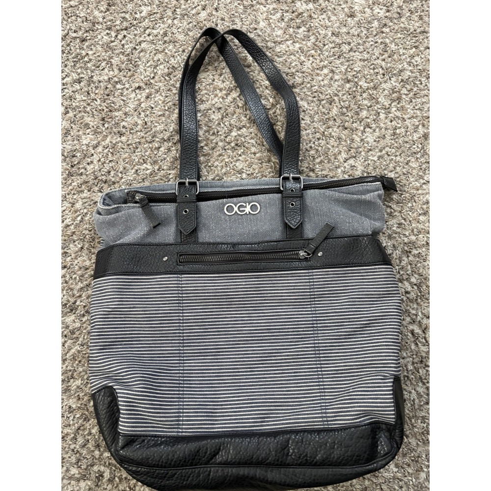 OGIO Womens Olivia Tote Laptop Organizer Travel Tote Bag Gray‎ Black